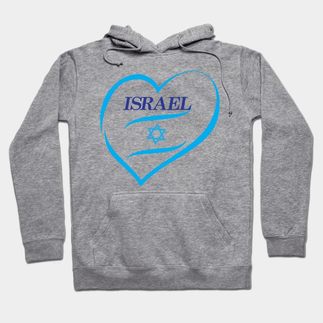Happy Israel Independence Day Blue Star of David 75th Anniversary Hoodie by sofiartmedia